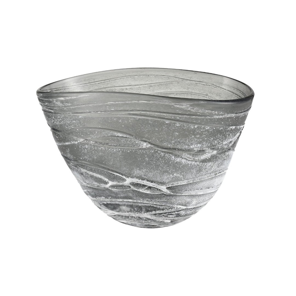 Atlas Raya Bowl - Moonstruck: Textured Glass Decorative Accent with Droplet Shape for Modern Elegance AC11550-01