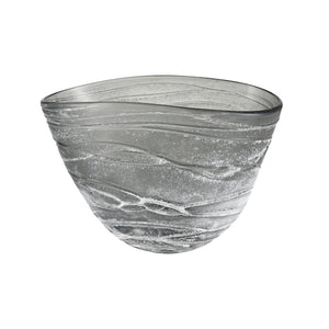 Atlas Raya Bowl - Moonstruck: Textured Glass Decorative Accent with Droplet Shape for Modern Elegance AC11550-01
