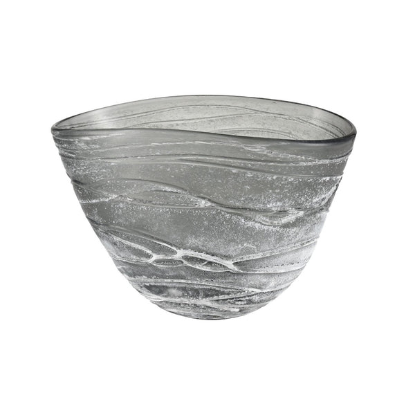 Atlas Raya Bowl - Moonstruck: Textured Glass Decorative Accent with Droplet Shape for Modern Elegance AC11550-01