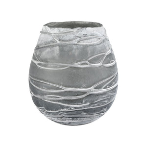 Atlas Raya Vase - Sculptural Washed Gray Glass Accent for Modern Décor, Ideal for Stems & Botanicals AC11551-01