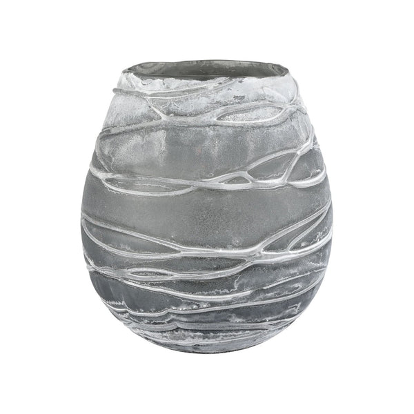 Atlas Raya Vase - Sculptural Washed Gray Glass Accent for Modern Décor, Ideal for Stems & Botanicals AC11551-01