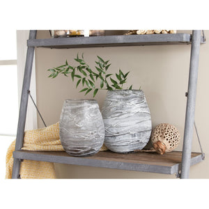 Atlas Raya Vase - Sculptural Washed Gray Glass Accent for Modern Décor, Ideal for Stems & Botanicals AC11551-01