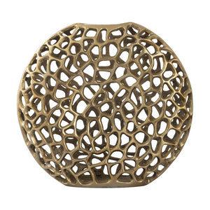 Atlas Reef Vase - Coastal-Inspired Metal Sculpture with Abstract Coral Design for Elegant Home Decor Small AC11552-01