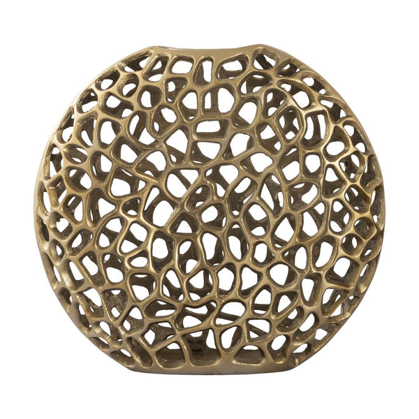 Atlas Reef Vase - Coastal-Inspired Metal Sculpture with Abstract Coral Design for Elegant Home Decor Small AC11552-01