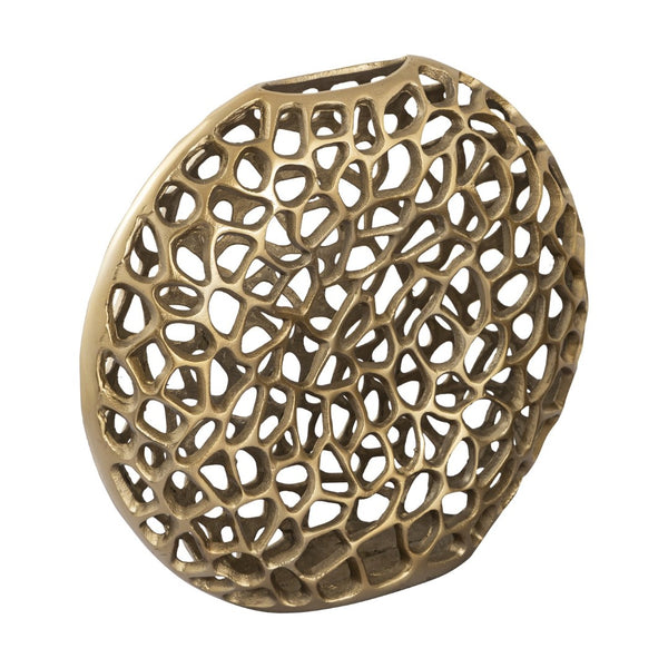 Atlas Reef Vase - Coastal-Inspired Metal Sculpture with Abstract Coral Design for Elegant Home Decor Small AC11552-01