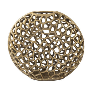 Atlas Reef Vase - Coastal-Inspired Metal Sculpture with Abstract Coral Design for Elegant Home Decor Small AC11552-01