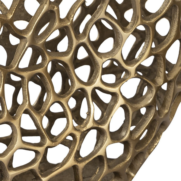 Atlas Reef Vase - Coastal-Inspired Metal Sculpture with Abstract Coral Design for Elegant Home Decor Small AC11552-01