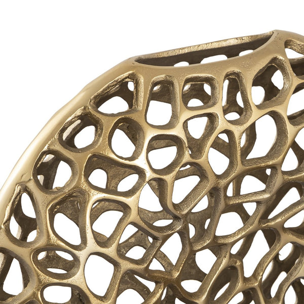 Atlas Reef Vase - Coastal-Inspired Metal Sculpture with Abstract Coral Design for Elegant Home Decor Small AC11552-01
