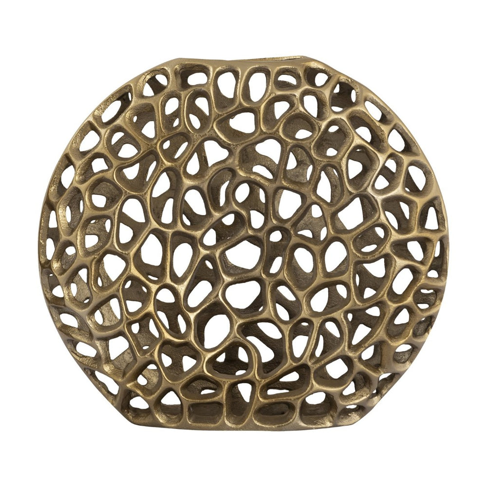 Atlas Reef Vase - Coastal-Inspired Metal Sculpture with Abstract Coral Design for Elegant Home Decor Large AC11552-02