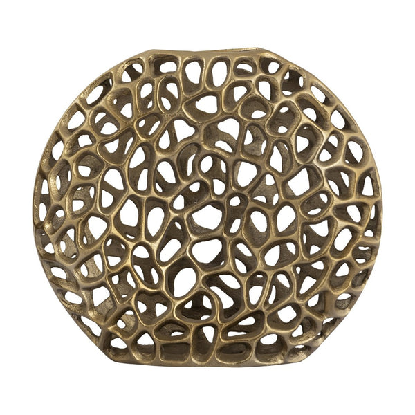 Atlas Reef Vase - Coastal-Inspired Metal Sculpture with Abstract Coral Design for Elegant Home Decor Large AC11552-02