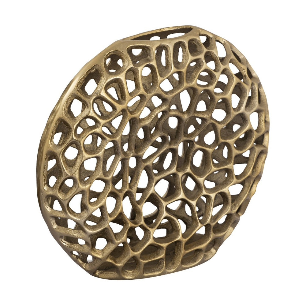 Atlas Reef Vase - Coastal-Inspired Metal Sculpture with Abstract Coral Design for Elegant Home Decor Large AC11552-02