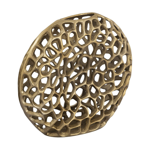 Atlas Reef Vase - Coastal-Inspired Metal Sculpture with Abstract Coral Design for Elegant Home Decor Large AC11552-02
