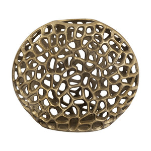 Atlas Reef Vase - Coastal-Inspired Metal Sculpture with Abstract Coral Design for Elegant Home Decor Large AC11552-02