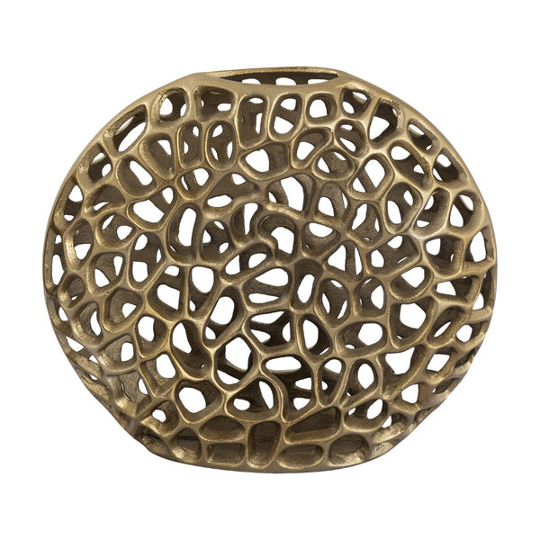 Atlas Reef Vase - Coastal-Inspired Metal Sculpture with Abstract Coral Design for Elegant Home Decor Large AC11552-02