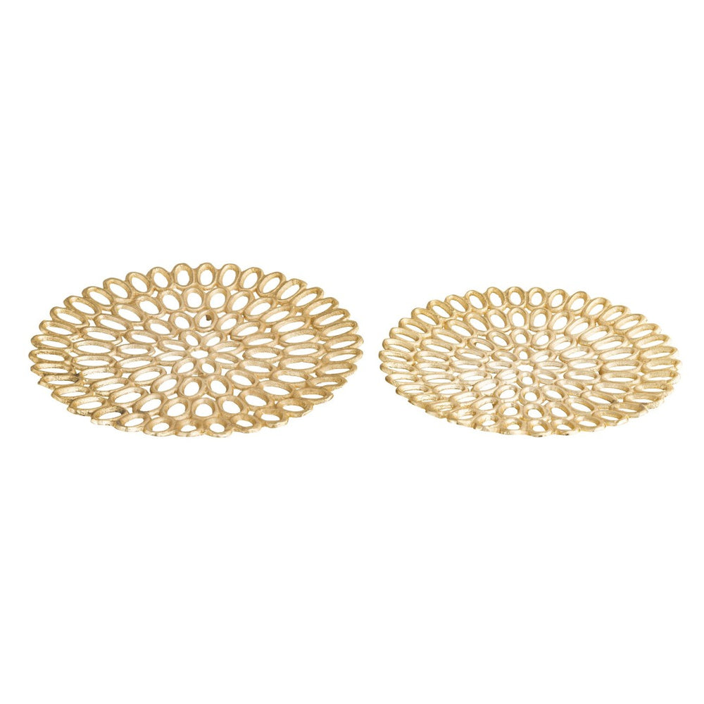 Atlas Regina Trays Set of 2 - Elegant Gold Stackable Trays for Stylish Organization and Display AC11555-01S