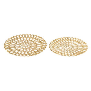 Atlas Regina Trays Set of 2 - Elegant Gold Stackable Trays for Stylish Organization and Display AC11555-01S