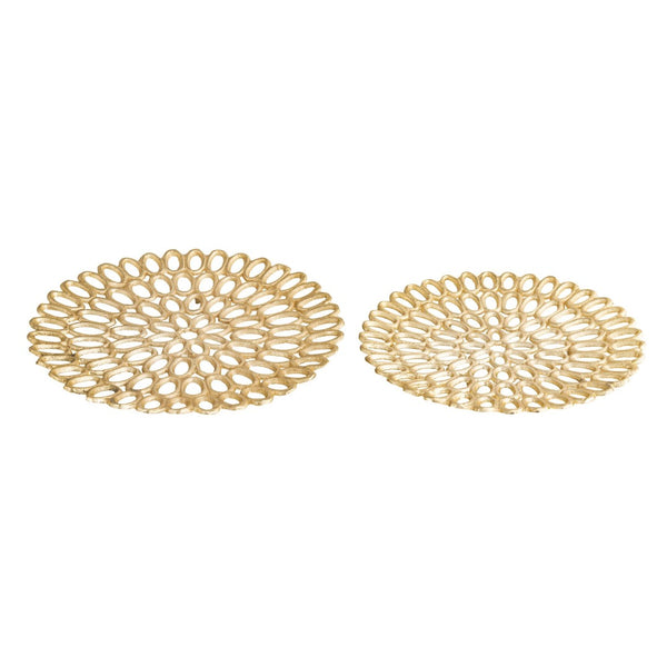 Atlas Regina Trays Set of 2 - Elegant Gold Stackable Trays for Stylish Organization and Display AC11555-01S