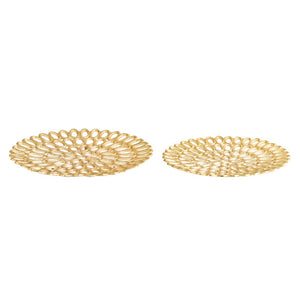 Atlas Regina Trays Set of 2 - Elegant Gold Stackable Trays for Stylish Organization and Display AC11555-01S