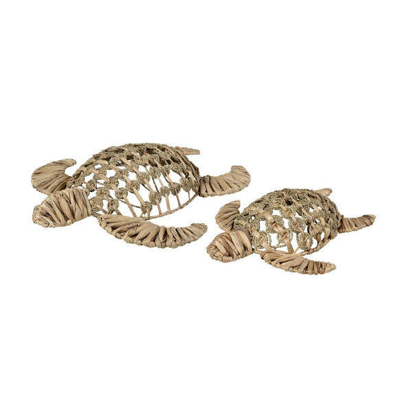 Atlas Ridley Turtle Object - Handcrafted Seagrass Sculpture for Coastal Home Decor and Natural Style Large Natural AC11557-02