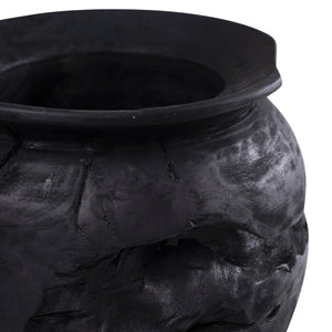 Atlas Ross Vessel - Sculptural Japandi Wood Bowl with Distressed Finish for Elegant Home Decor Accent Small Ebonized AC11566-01