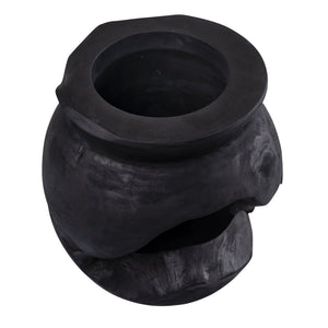 Atlas Ross Vessel - Sculptural Japandi Wood Bowl with Distressed Finish for Elegant Home Decor Accent Large Ebonized AC11566-02