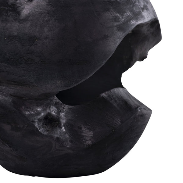 Atlas Ross Vessel - Sculptural Japandi Wood Bowl with Distressed Finish for Elegant Home Decor Accent Large Ebonized AC11566-02