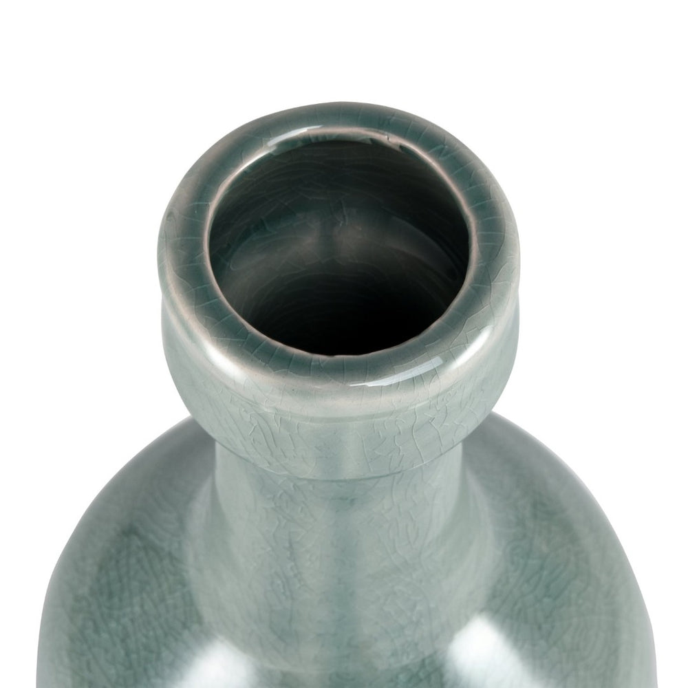 Atlas Row Vase - Large Sculptural Earthenware in Cloudy Blue Finish for Contemporary Home Decor Elegance AC11567-01