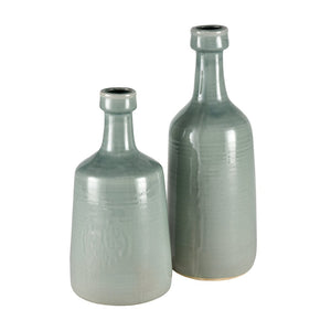 Atlas Row Vase - Large Sculptural Earthenware in Cloudy Blue Finish for Contemporary Home Decor Elegance AC11567-01