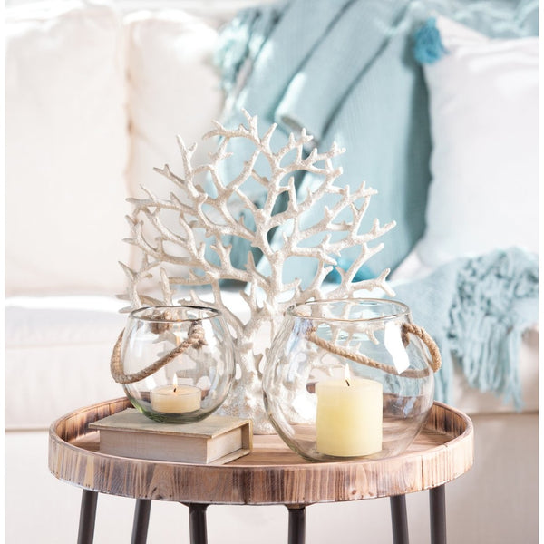 Atlas Rusa Candleholder Set of 2 - Elegant Clear Glass for Ambiance, Weddings, Home Decor & Events AC11568-01S