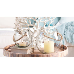 Atlas Rusa Candleholder Set of 2 - Elegant Clear Glass for Ambiance, Weddings, Home Decor & Events AC11568-01S