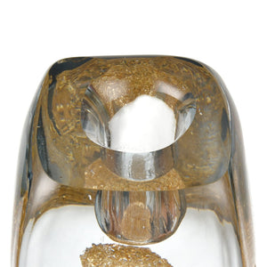 Atlas Sally Candleholder - Elegant Glass Accent with Gold Flecks for Ambiance in Modern and Classic Decor Small AC11570-01