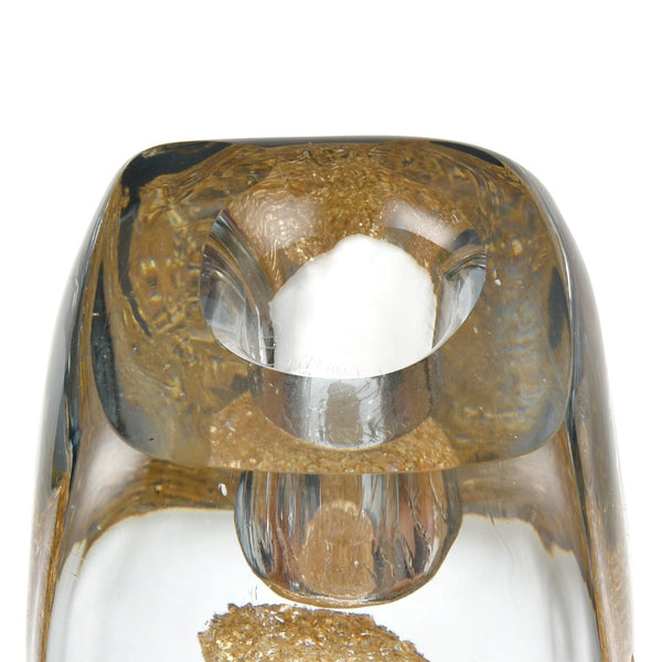 Atlas Sally Candleholder - Elegant Glass Accent with Gold Flecks for Ambiance in Modern and Classic Decor Small AC11570-01