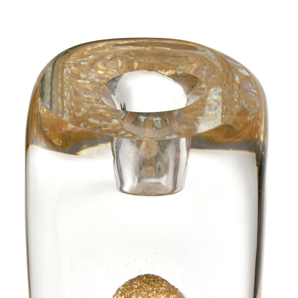 Atlas Sally Candleholder - Elegant Glass Accent with Gold Flecks for Ambiance in Modern and Classic Decor Large AC11570-02