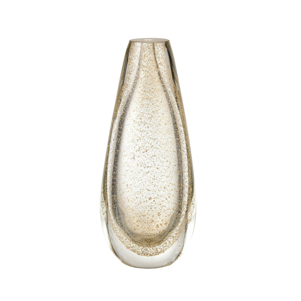 Atlas Sally Elegant Glass Vase with Gold Flecks - Glamorous Centerpiece for Any Home Décor Style AC11571-01