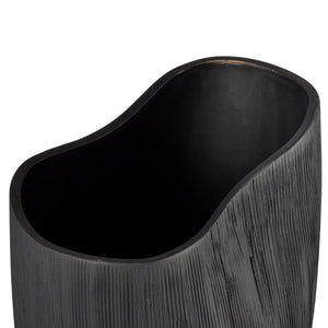 Atlas Scribing Vase: Sculptural Matte Finish Decor with Textured Design for Modern Minimalist Interiors Black AC11572-01