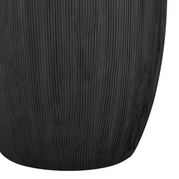 Atlas Scribing Vase: Sculptural Matte Finish Decor with Textured Design for Modern Minimalist Interiors Black AC11572-01