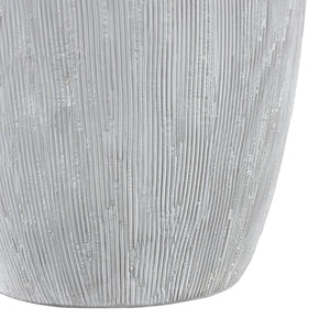Atlas Scribing Vase: Sculptural Matte Finish Decor with Textured Design for Modern Minimalist Interiors White AC11572-02