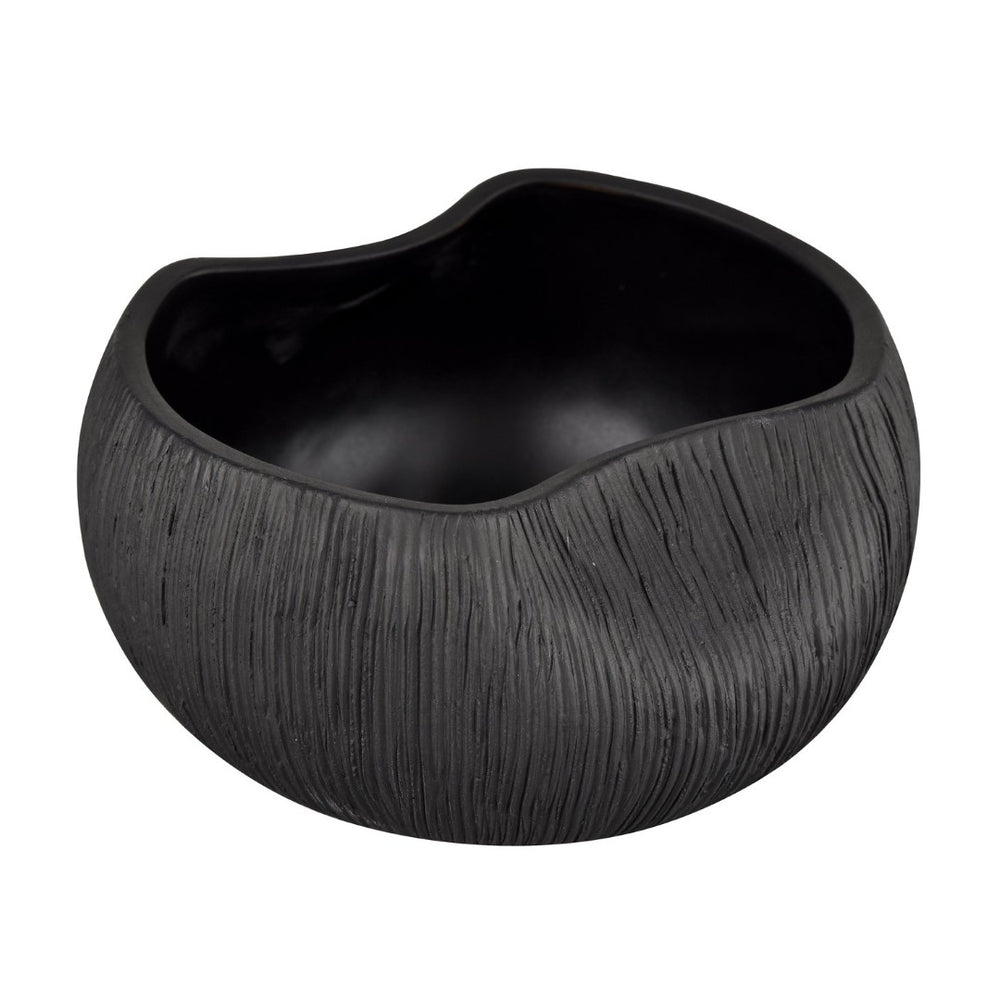 Atlas Scribing Votive - Modern Matte Black Earthenware Accent for Home Décor, Tealights & Succulents AC11573-01