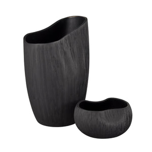 Atlas Scribing Votive - Modern Matte Black Earthenware Accent for Home Décor, Tealights & Succulents AC11573-01
