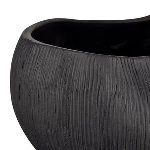Atlas Scribing Votive - Modern Matte Black Earthenware Accent for Home Décor, Tealights & Succulents AC11573-01