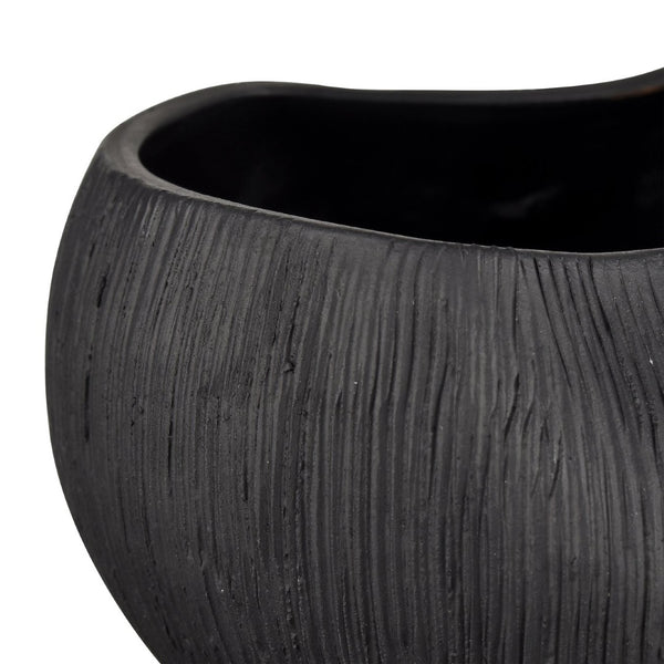 Atlas Scribing Votive - Modern Matte Black Earthenware Accent for Home Décor, Tealights & Succulents AC11573-01