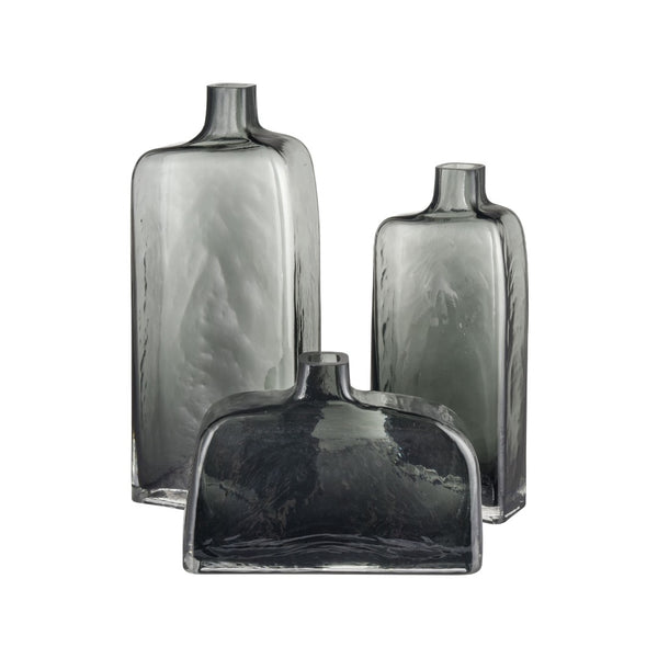 Atlas Sellen Vase - Sculptural Glass Accent with Smoky Gradient Finish for Modern Home Décor Elegance Tall AC11576-02