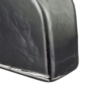 Atlas Sellen Vase - Sculptural Glass Accent with Smoky Gradient Finish for Modern Home Décor Elegance Short AC11577-01