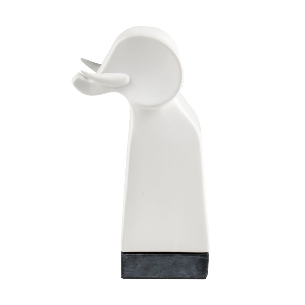 Atlas Serengeti Modern Safari Decor - Stylish White Earthenware Elephant Accent for Home Interiors Serengeti Elephant Sculpture AC11578-01