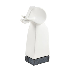 Atlas Serengeti Modern Safari Decor - Stylish White Earthenware Elephant Accent for Home Interiors Serengeti Elephant Sculpture AC11578-01