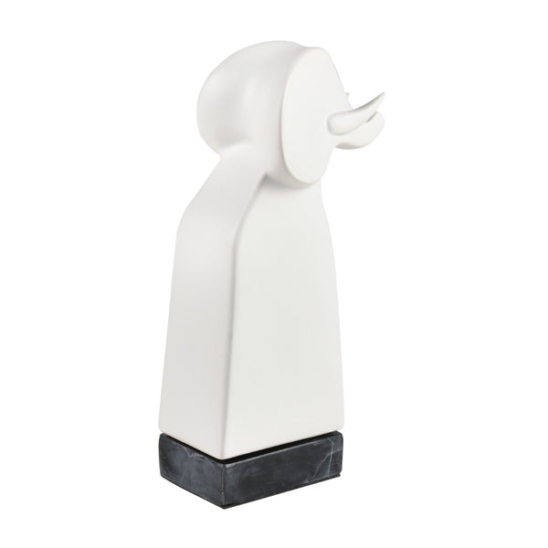 Atlas Serengeti Modern Safari Decor - Stylish White Earthenware Elephant Accent for Home Interiors Serengeti Elephant Sculpture AC11578-01