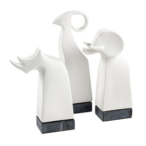 Atlas Serengeti Modern Safari Decor - Stylish White Earthenware Elephant Accent for Home Interiors Serengeti Elephant Sculpture AC11578-01