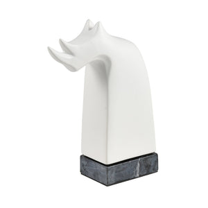 Atlas Serengeti Modern Safari Decor - Stylish White Earthenware Elephant Accent for Home Interiors Serengeti Rhino Sculpture AC11580-01