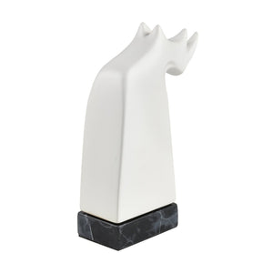 Atlas Serengeti Modern Safari Decor - Stylish White Earthenware Elephant Accent for Home Interiors Serengeti Rhino Sculpture AC11580-01
