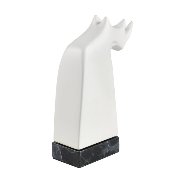 Atlas Serengeti Modern Safari Decor - Stylish White Earthenware Elephant Accent for Home Interiors Serengeti Rhino Sculpture AC11580-01